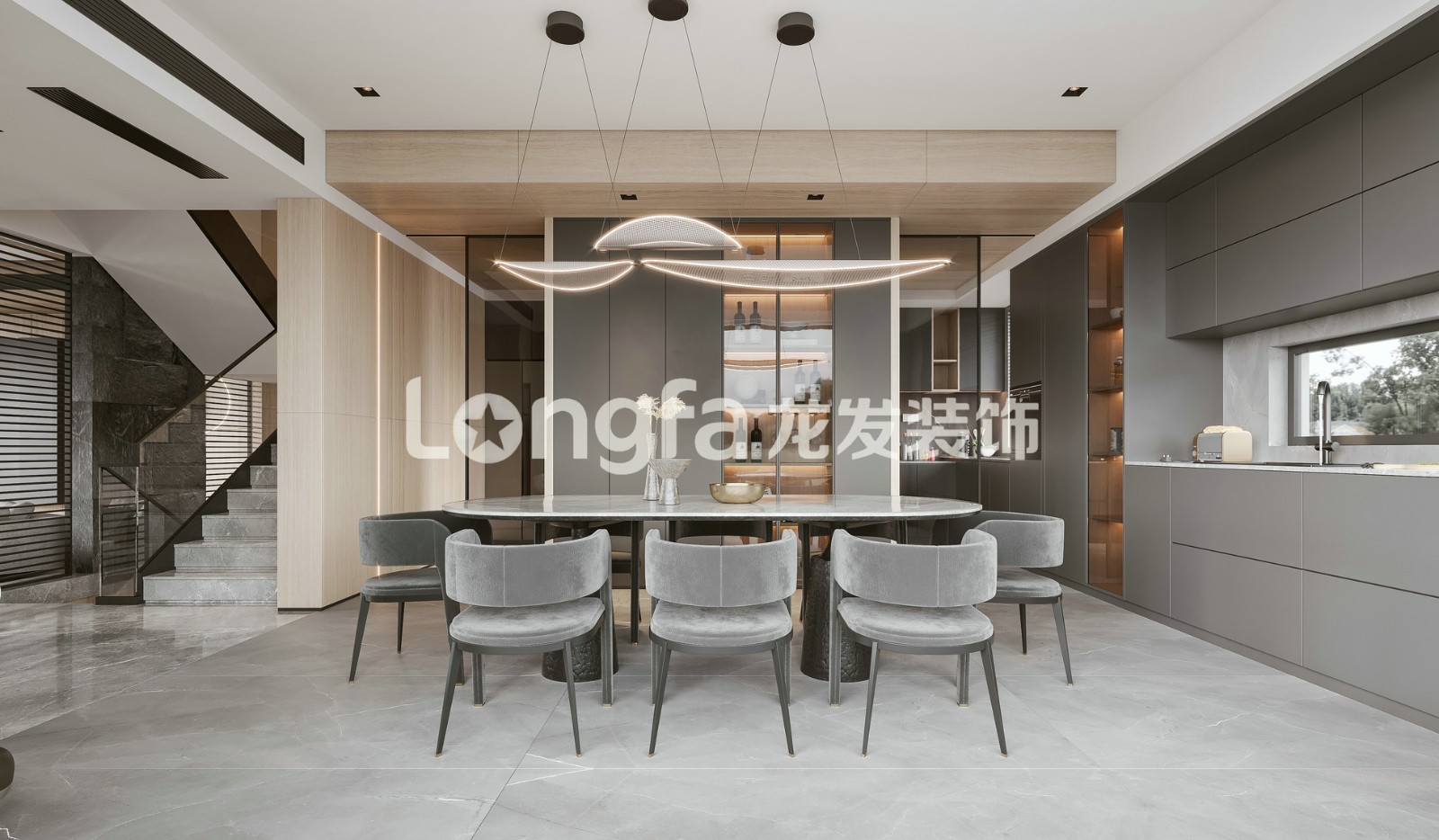 龙发装饰七彩云南古滇名城联排别墅效果图