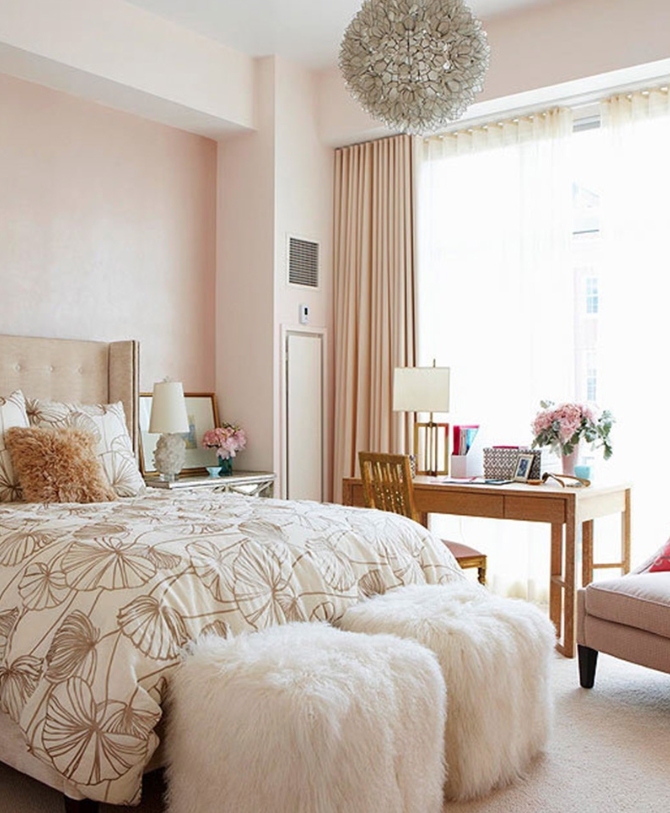 粉色温馨卧室-龙发装饰